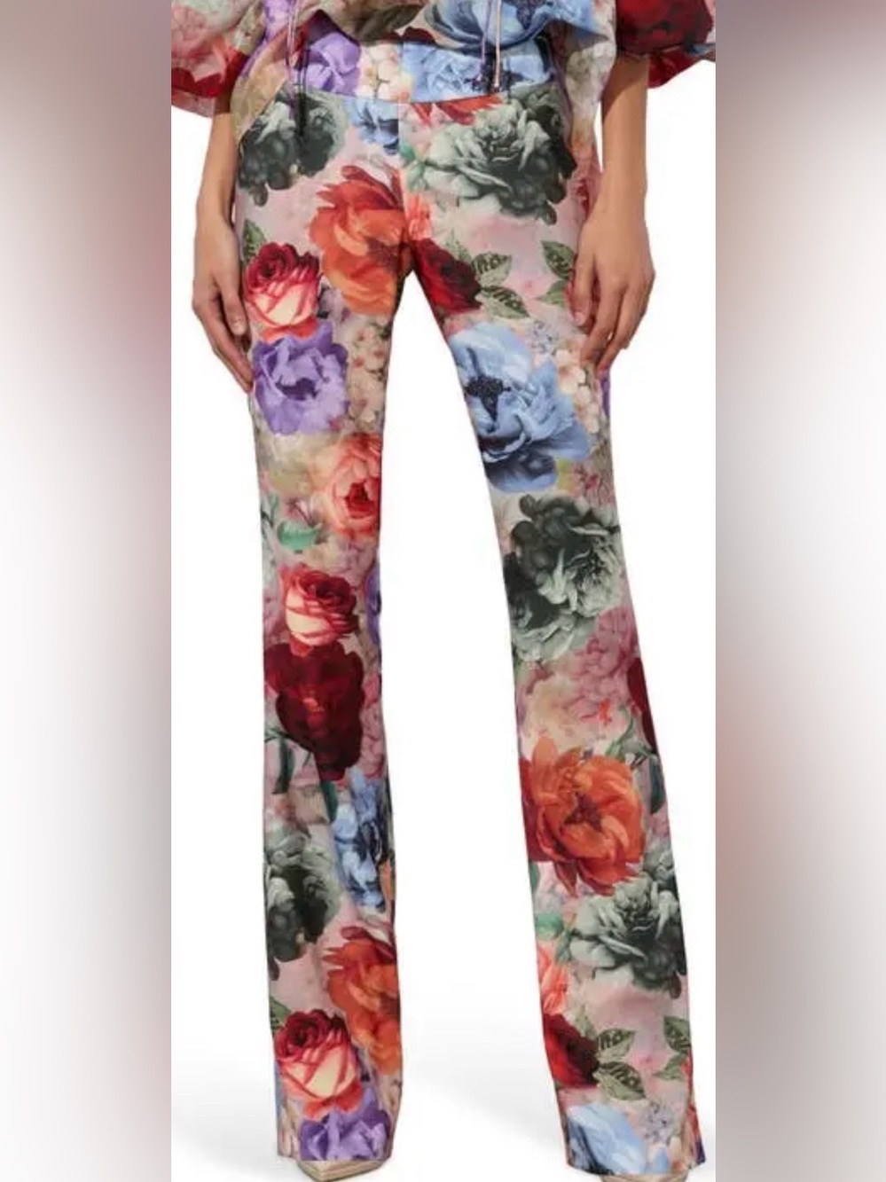 Alice + Olivia Olivia Floral Bootcut Crepe Pants